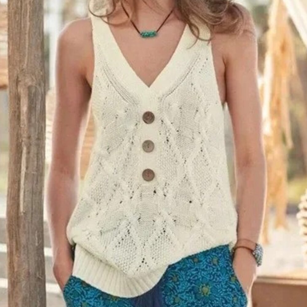 Sundance Knit Cream Sweater Top xs